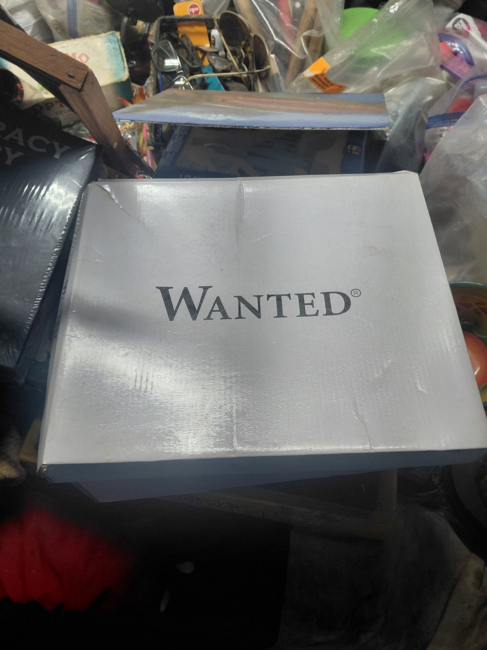 WANTED Shoe Box – Light Gray with Black Logo